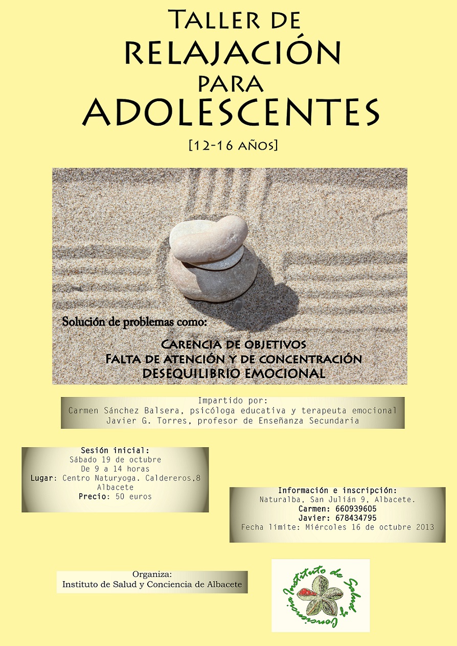 TALLER RELAJACION ADOLESCENTES ALBACETE